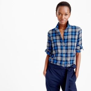 J.Crew Blue Plaid Button-Up